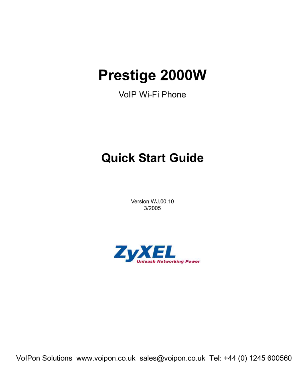 ZyXEL Communications manual Prestige 2000WV2 