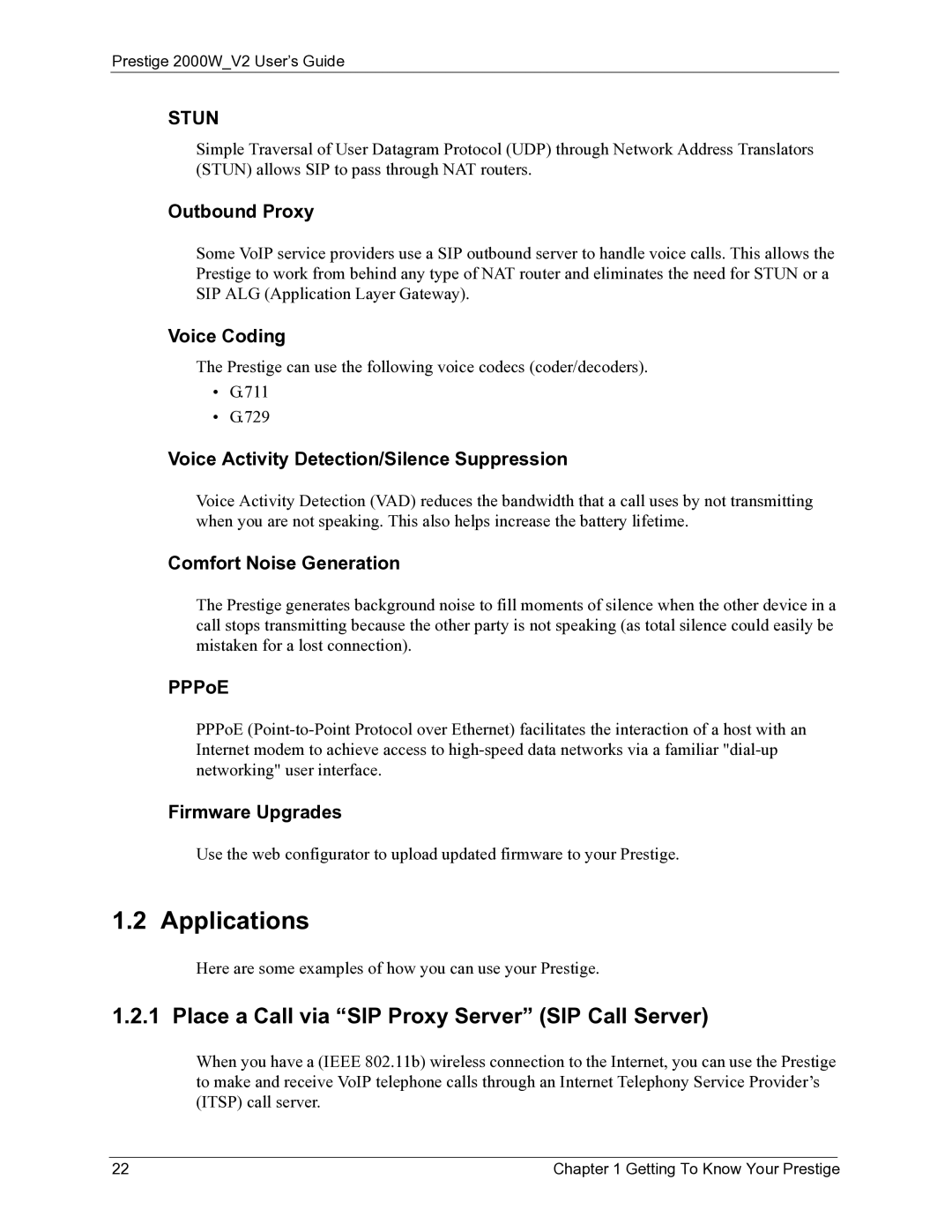 ZyXEL Communications 2000W manual Applications, Place a Call via SIP Proxy Server SIP Call Server 