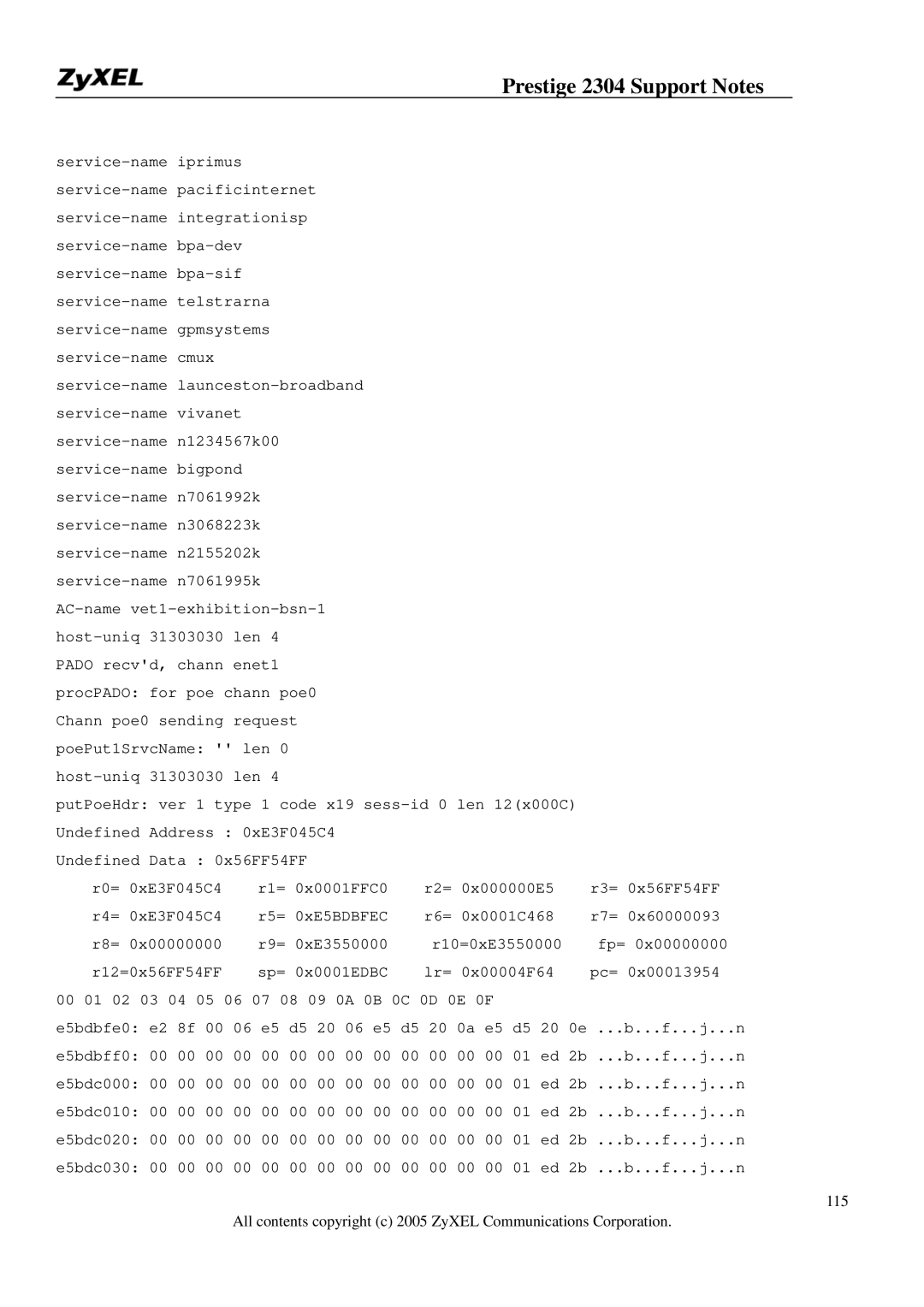 ZyXEL Communications 2304R-P1 manual Prestige 2304 Support Notes 