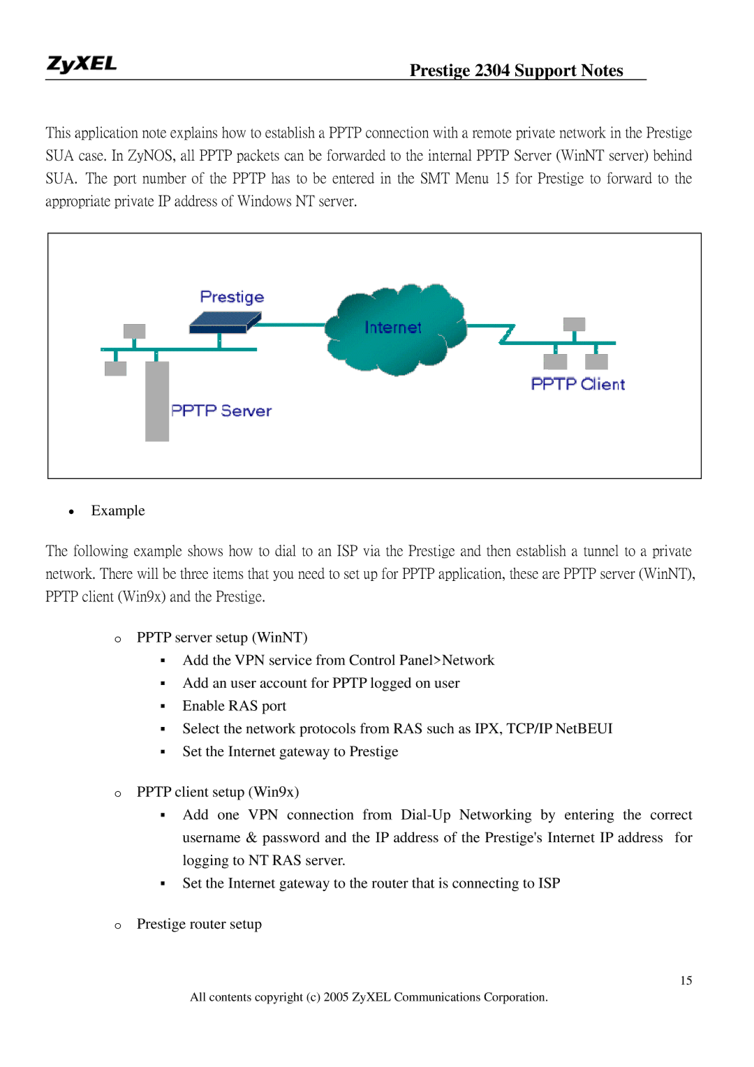 ZyXEL Communications 2304R-P1 manual Example 