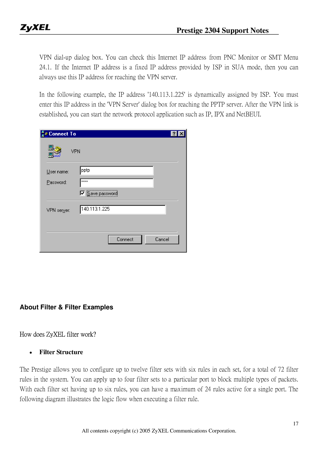 ZyXEL Communications 2304R-P1 manual About Filter & Filter Examples How does ZyXEL filter work?, Filter Structure 