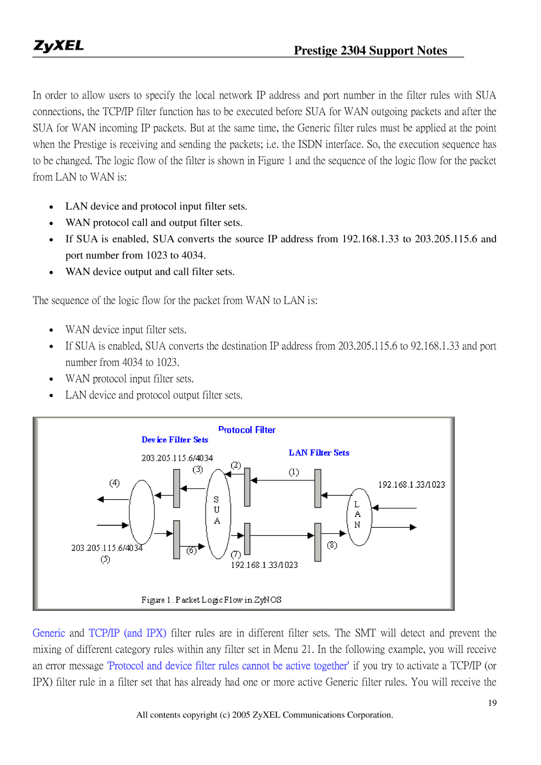 ZyXEL Communications 2304R-P1 manual Prestige 2304 Support Notes 