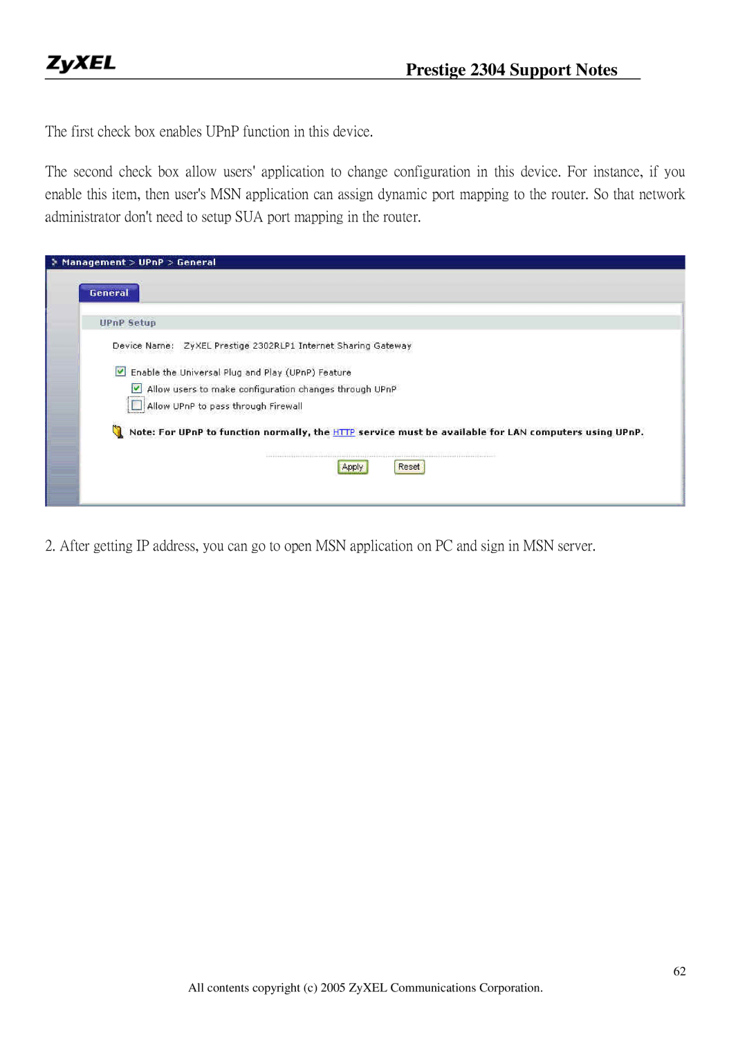 ZyXEL Communications 2304R-P1 manual Prestige 2304 Support Notes 