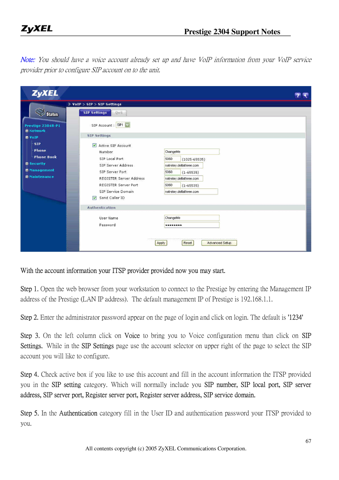 ZyXEL Communications 2304R-P1 manual Prestige 2304 Support Notes 