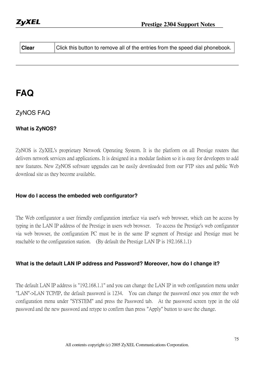 ZyXEL Communications 2304R-P1 manual Clear, What is ZyNOS?, How do I access the embeded web configurator? 