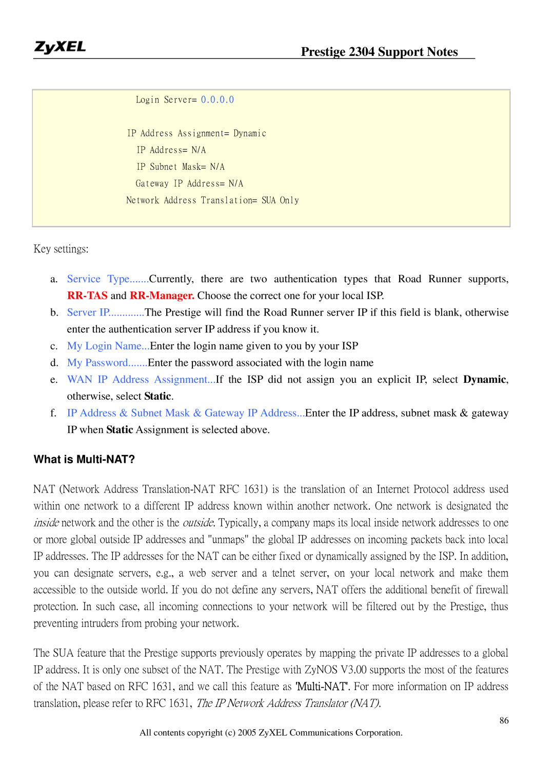 ZyXEL Communications 2304R-P1 manual What is Multi-NAT? 