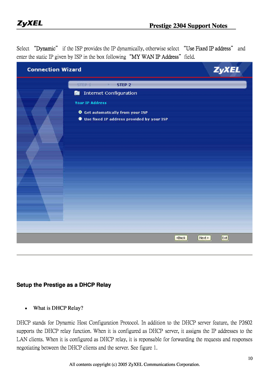 ZyXEL Communications 2304R-P1 manual Setup the Prestige as a DHCP Relay, Prestige 2304 Support Notes, What is DHCP Relay? 