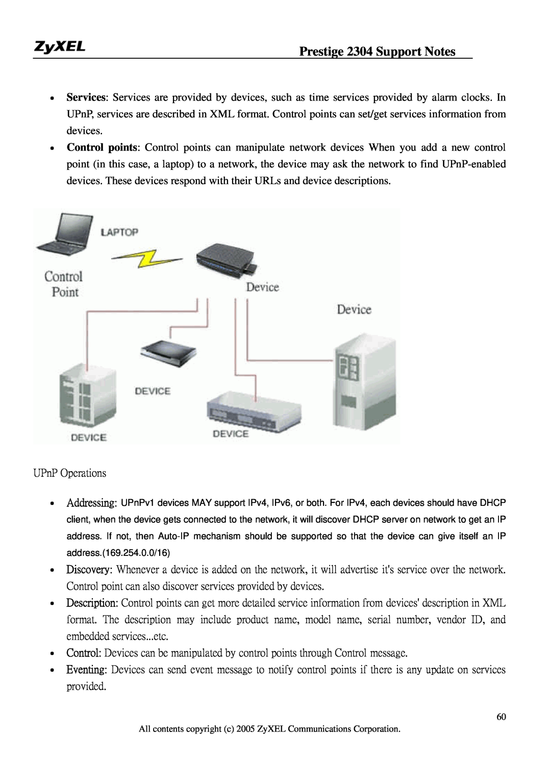 ZyXEL Communications 2304R-P1 manual Prestige 2304 Support Notes, UPnP Operations 