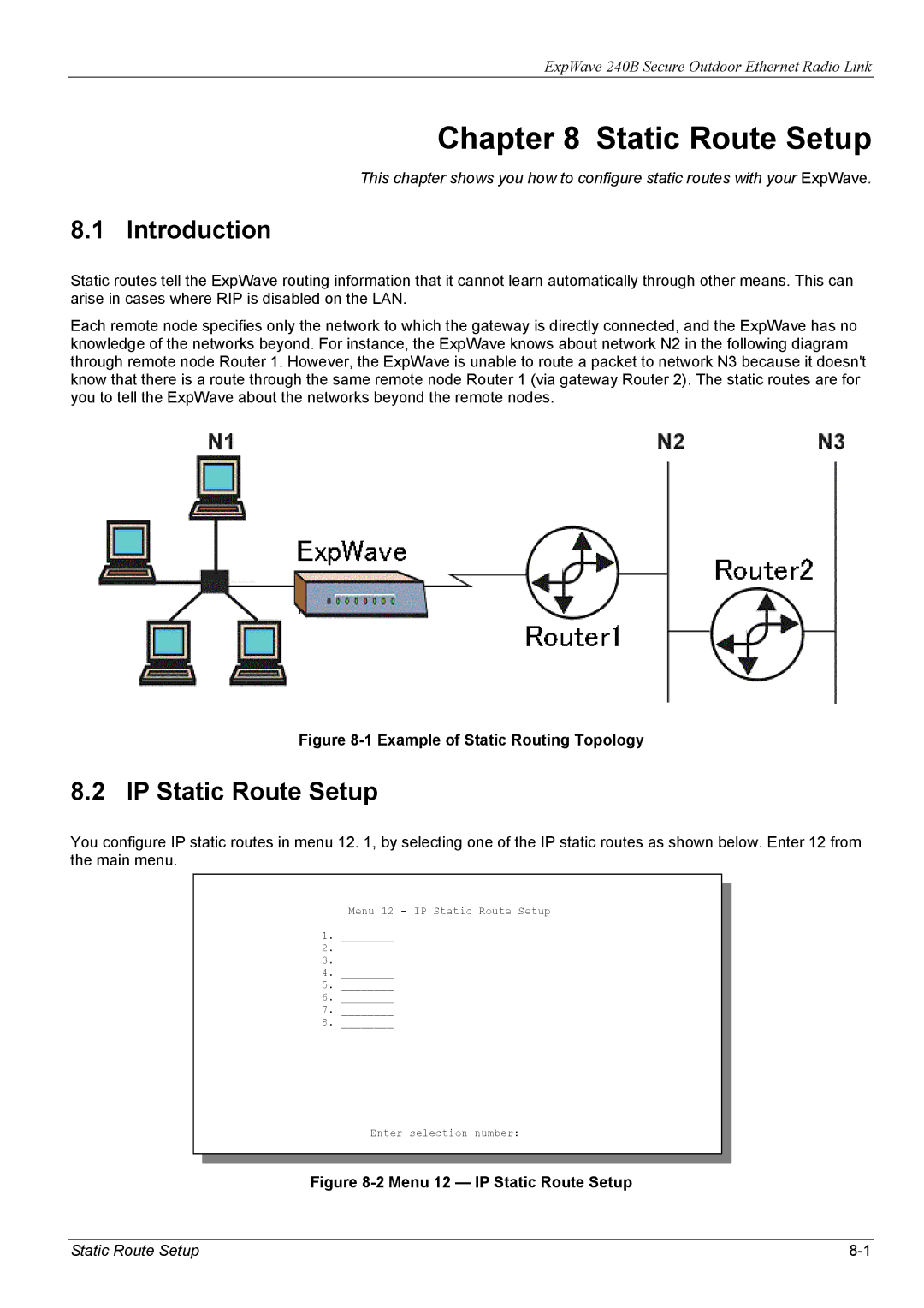 ZyXEL Communications 240B manual IP Static Route Setup 