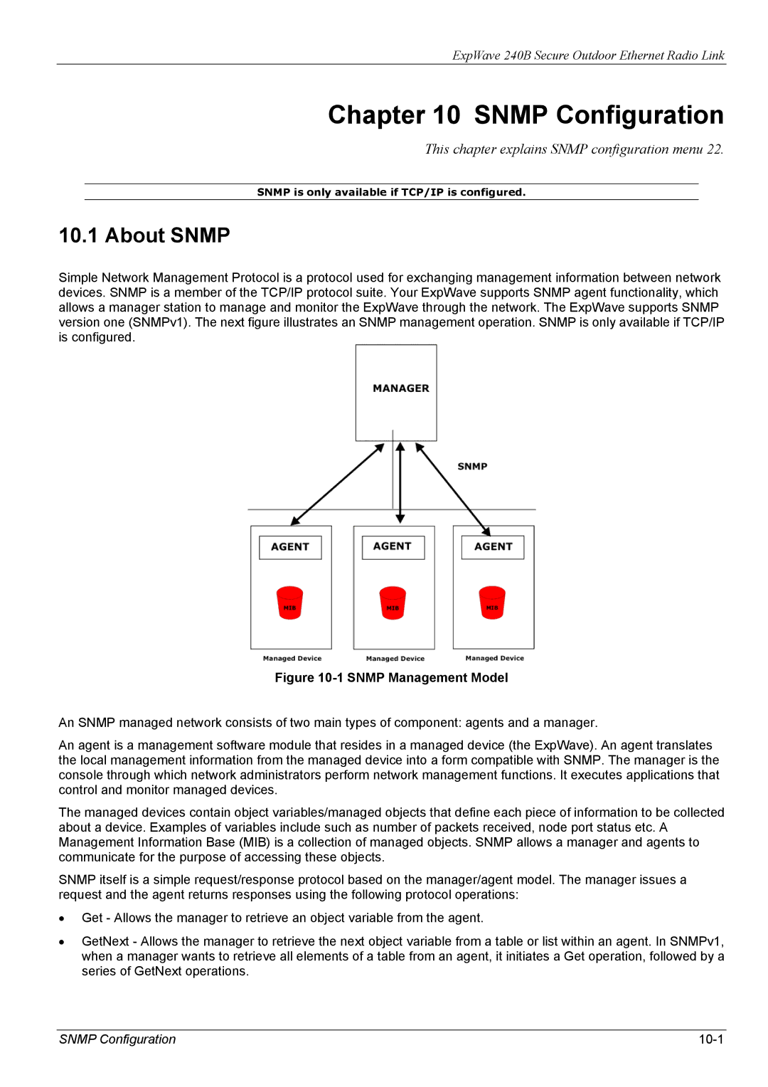 ZyXEL Communications 240B manual About Snmp, Snmp Configuration 10-1 