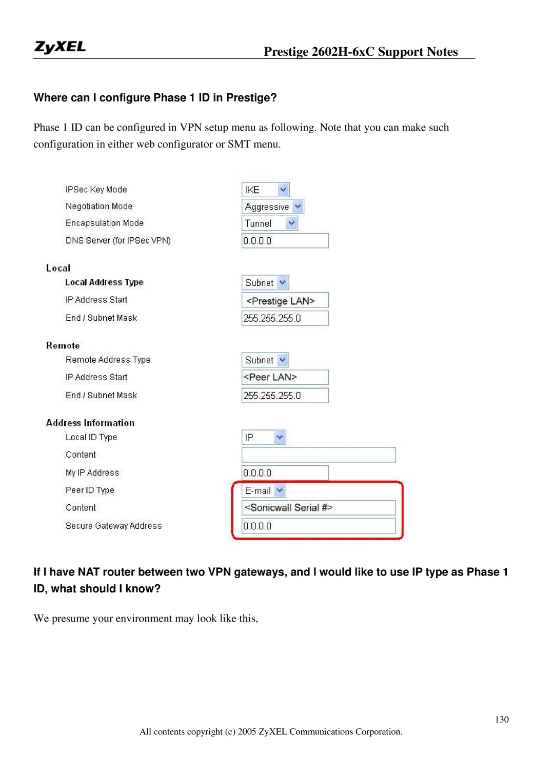 ZyXEL Communications 2602H-6XC manual Where can I configure Phase 1 ID in Prestige? 