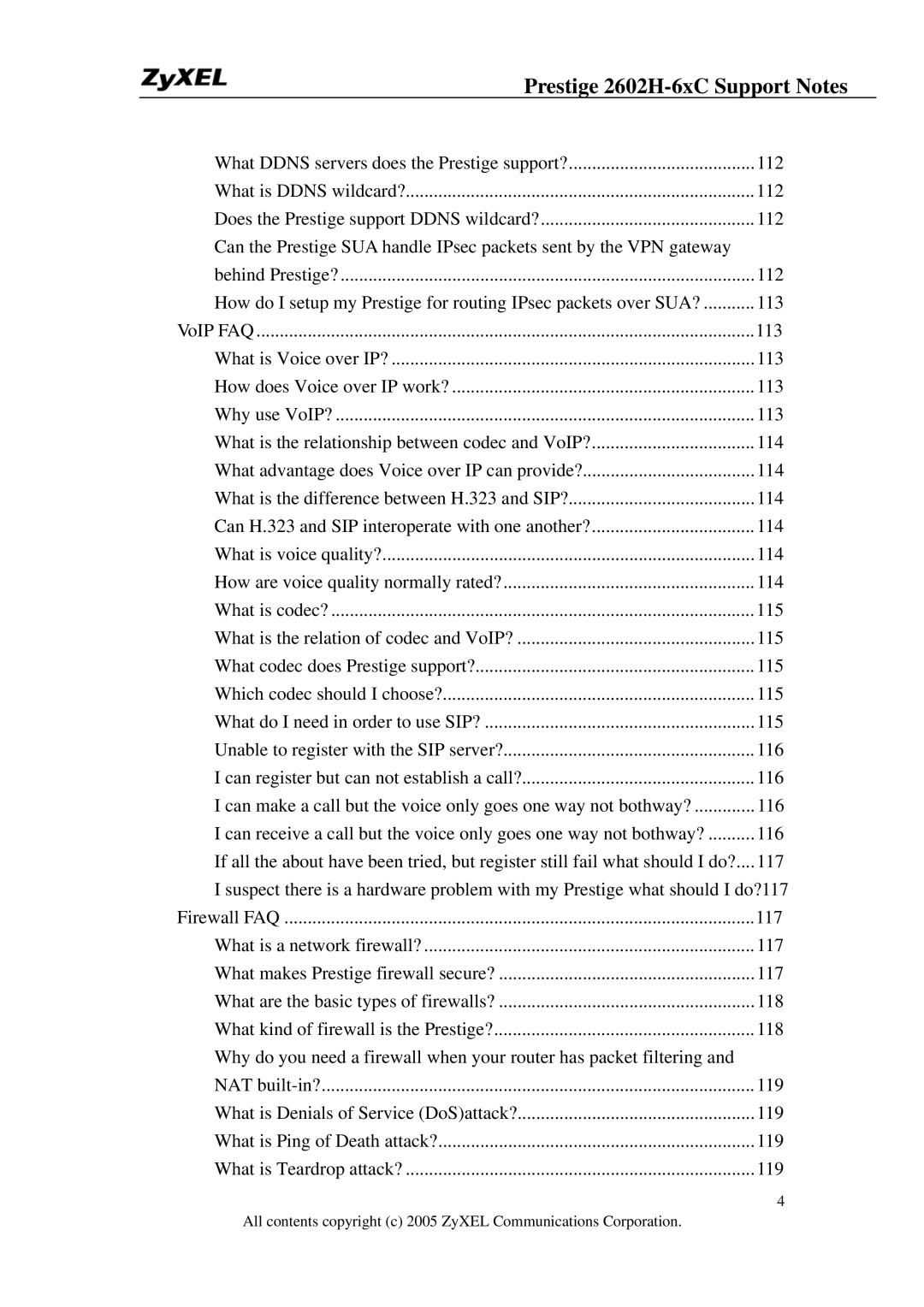 ZyXEL Communications 2602H-6XC manual VoIP FAQ 
