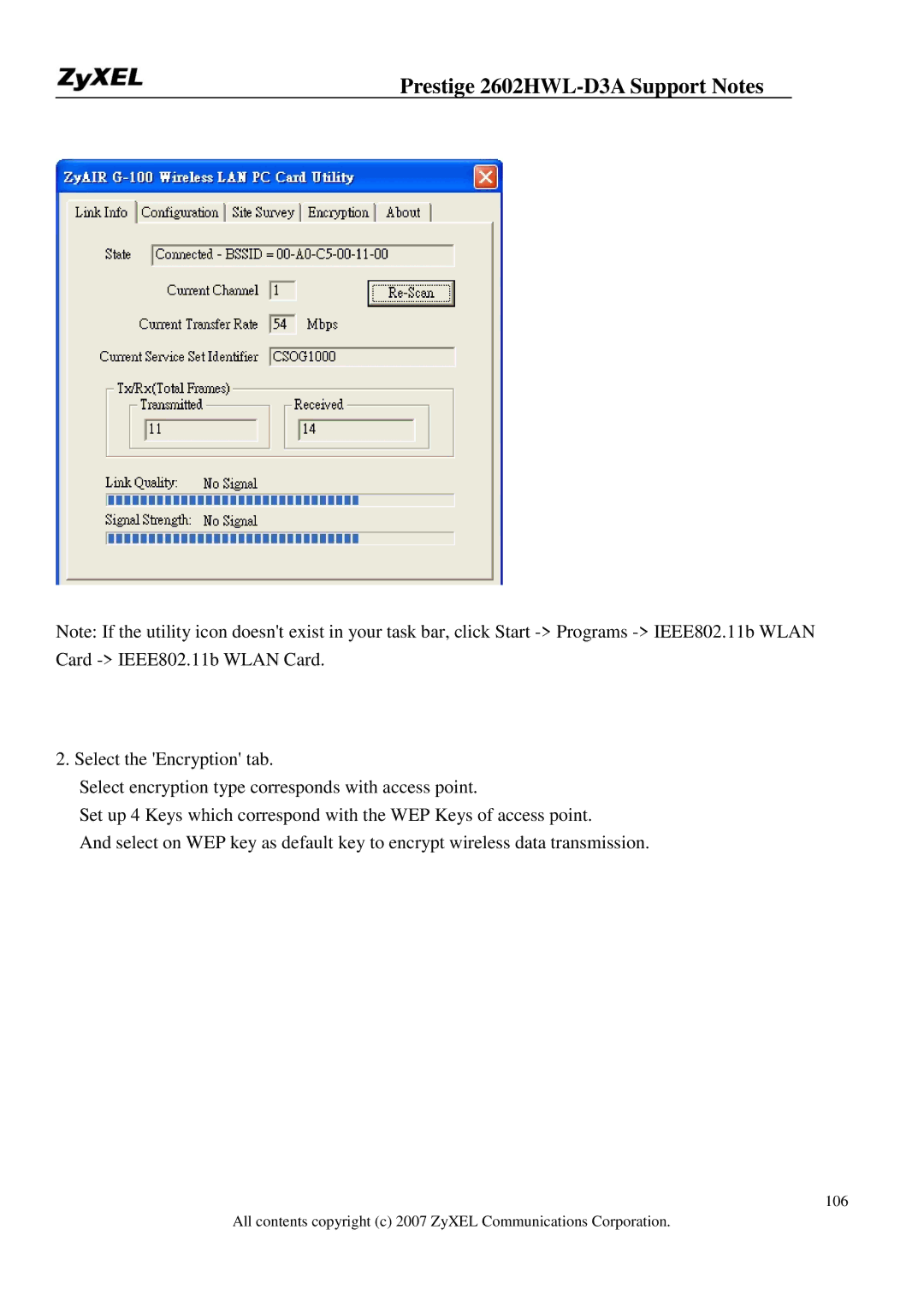 ZyXEL Communications manual Prestige 2602HWL-D3A Support Notes 