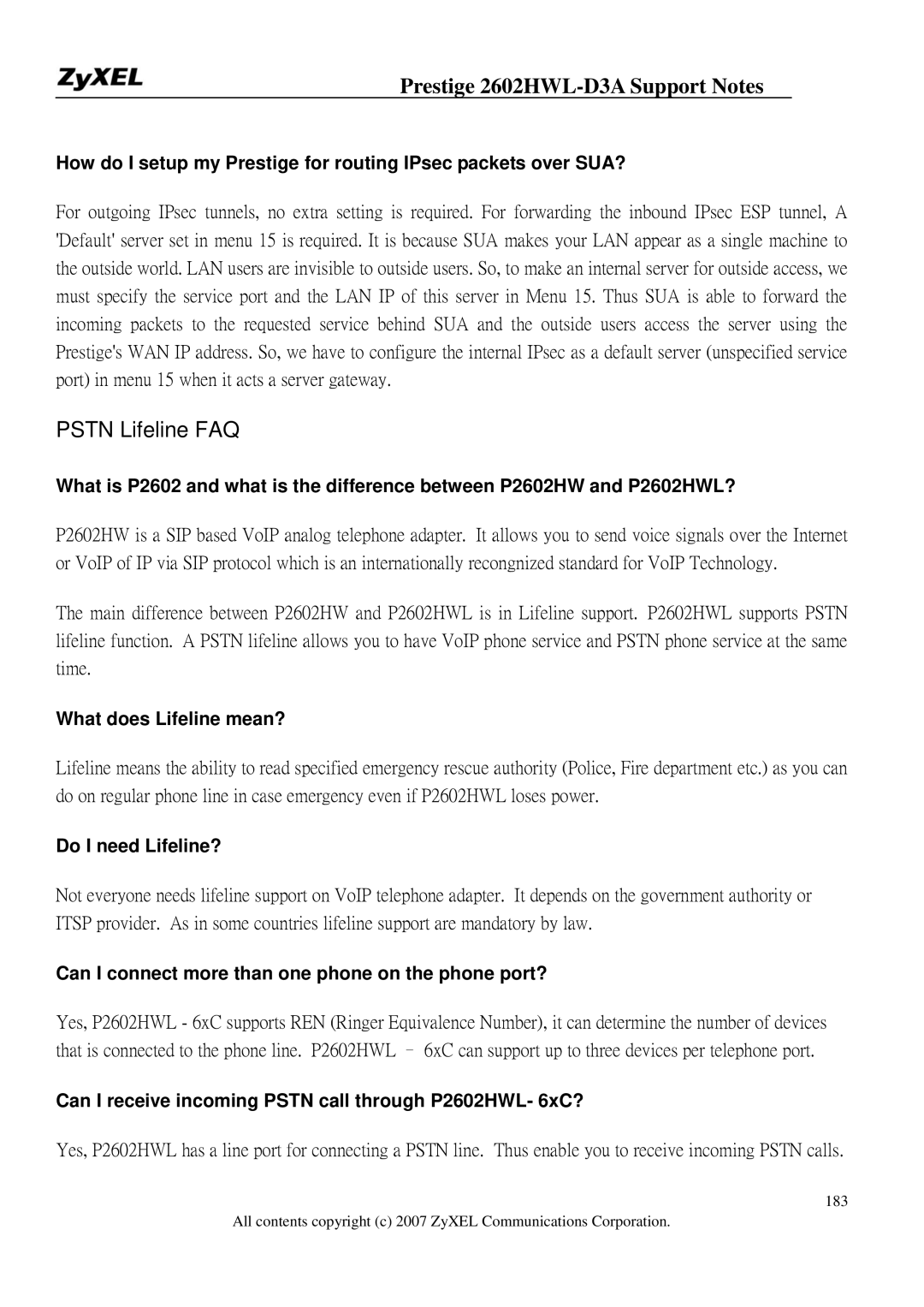 ZyXEL Communications 2602HWL-D3A manual What does Lifeline mean?, Do I need Lifeline? 