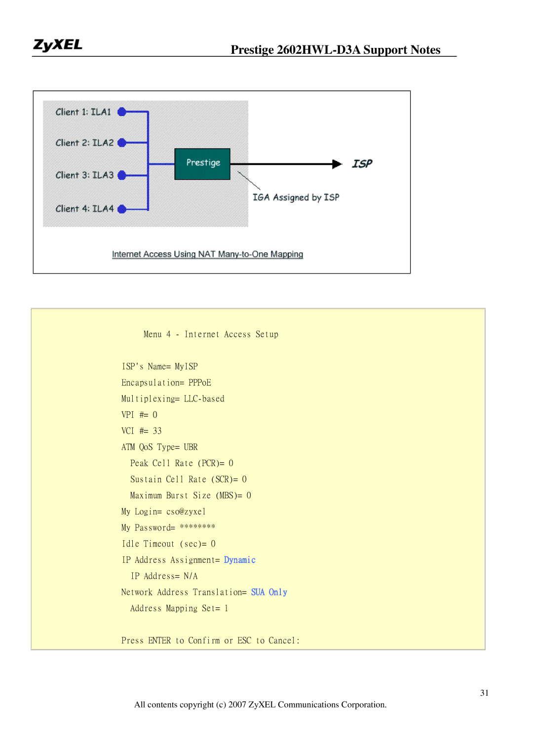 ZyXEL Communications manual Prestige 2602HWL-D3A Support Notes 