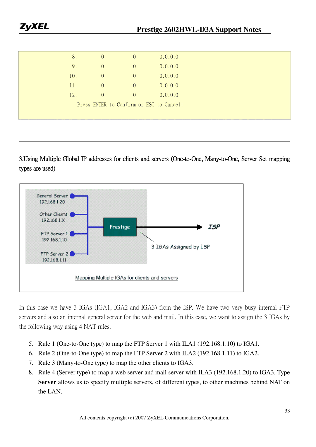 ZyXEL Communications 2602HWL-D3A manual Types are used 