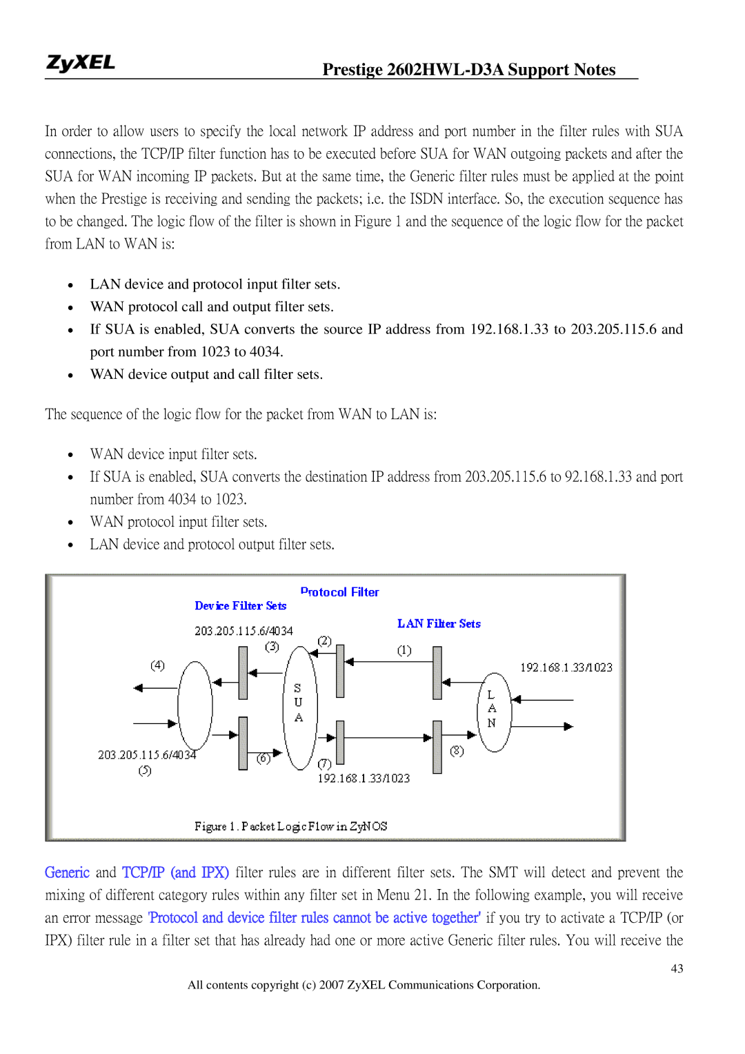 ZyXEL Communications manual Prestige 2602HWL-D3A Support Notes 