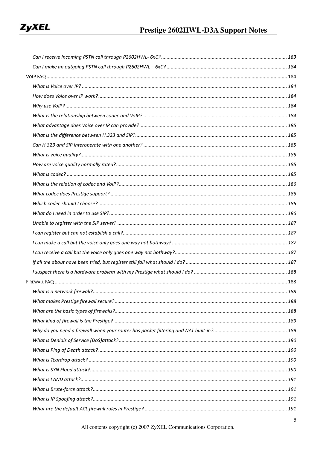 ZyXEL Communications 2602HWL-D3A manual Ip Faq 