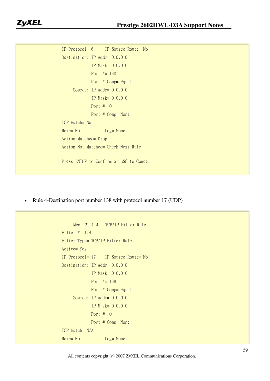 ZyXEL Communications manual Prestige 2602HWL-D3A Support Notes 