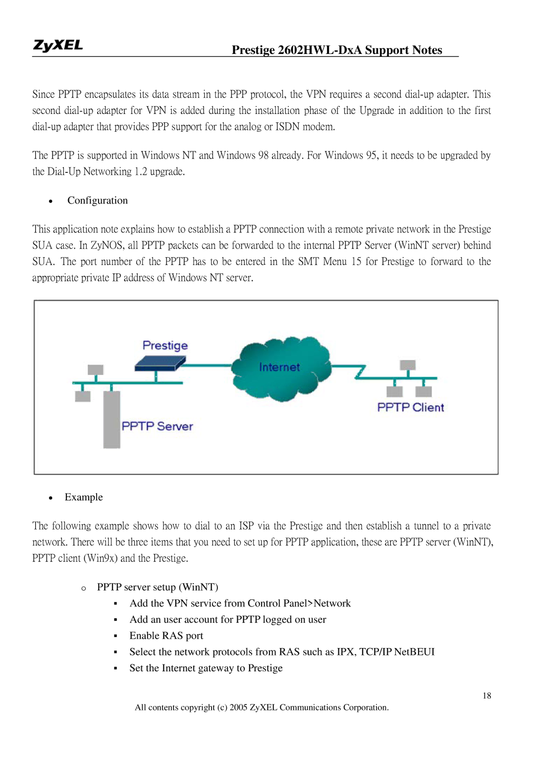 ZyXEL Communications 2602HWL-DXA manual Example 