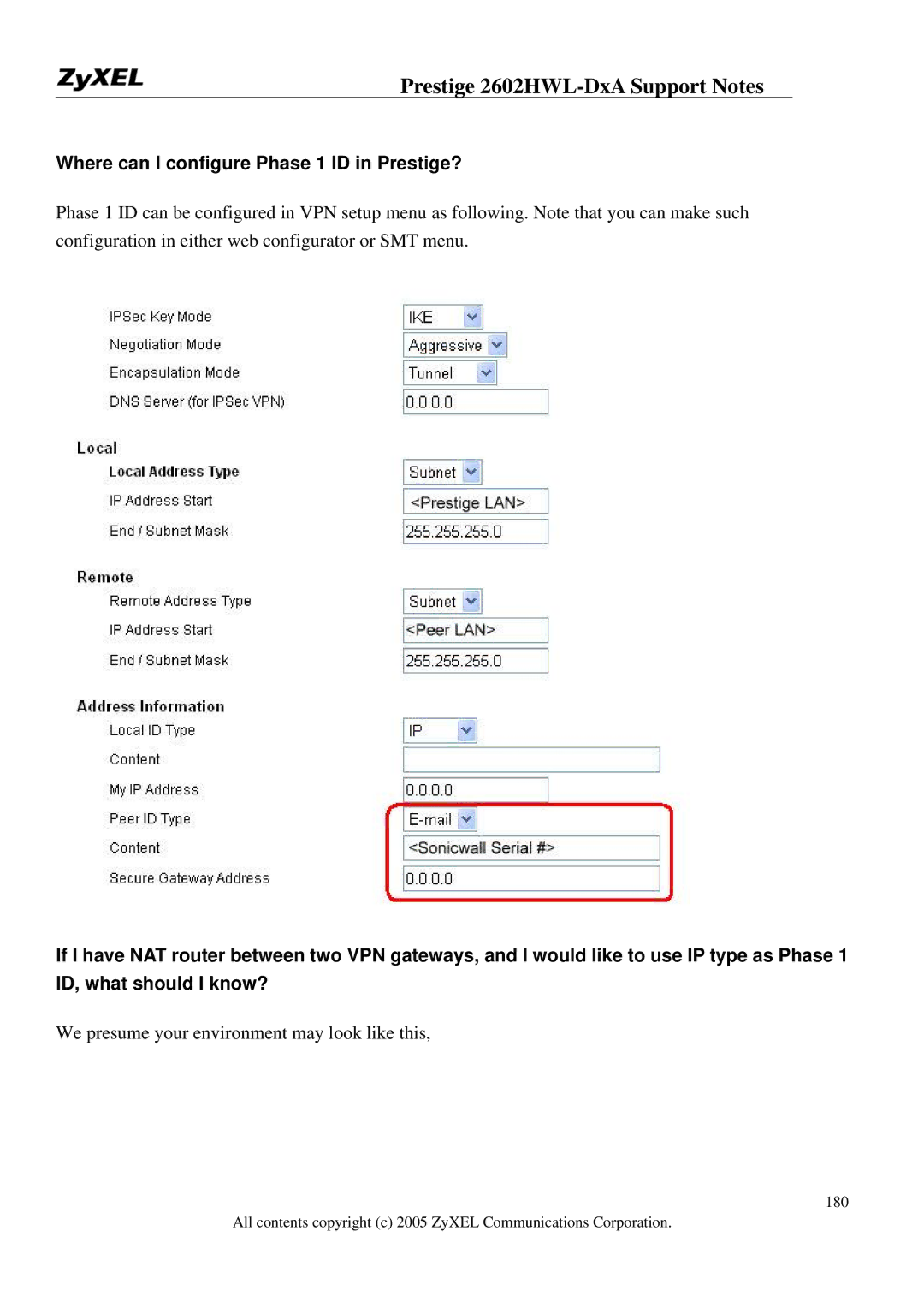 ZyXEL Communications 2602HWL-DXA manual Where can I configure Phase 1 ID in Prestige? 