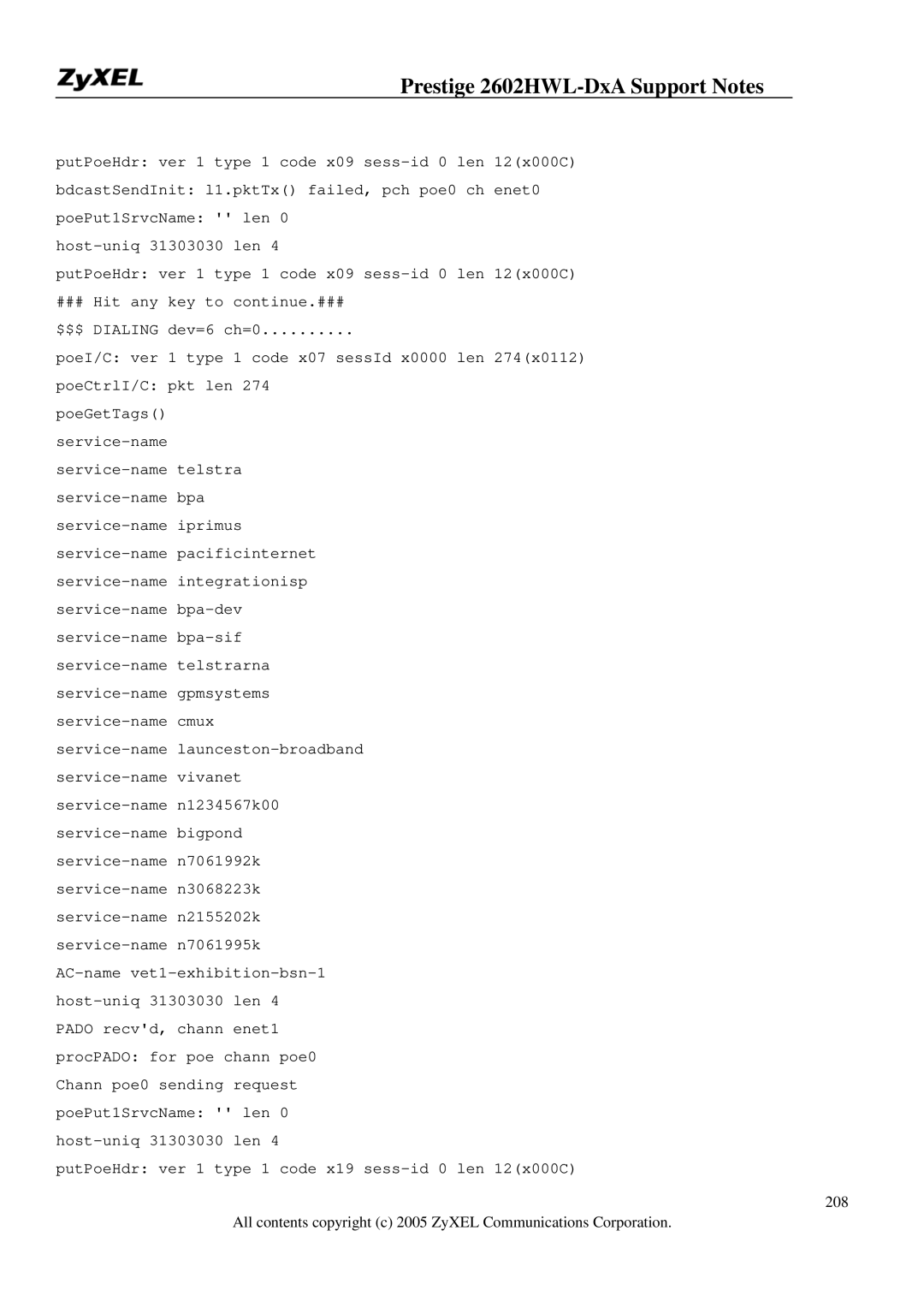 ZyXEL Communications 2602HWL-DXA manual Prestige 2602HWL-DxA Support Notes 