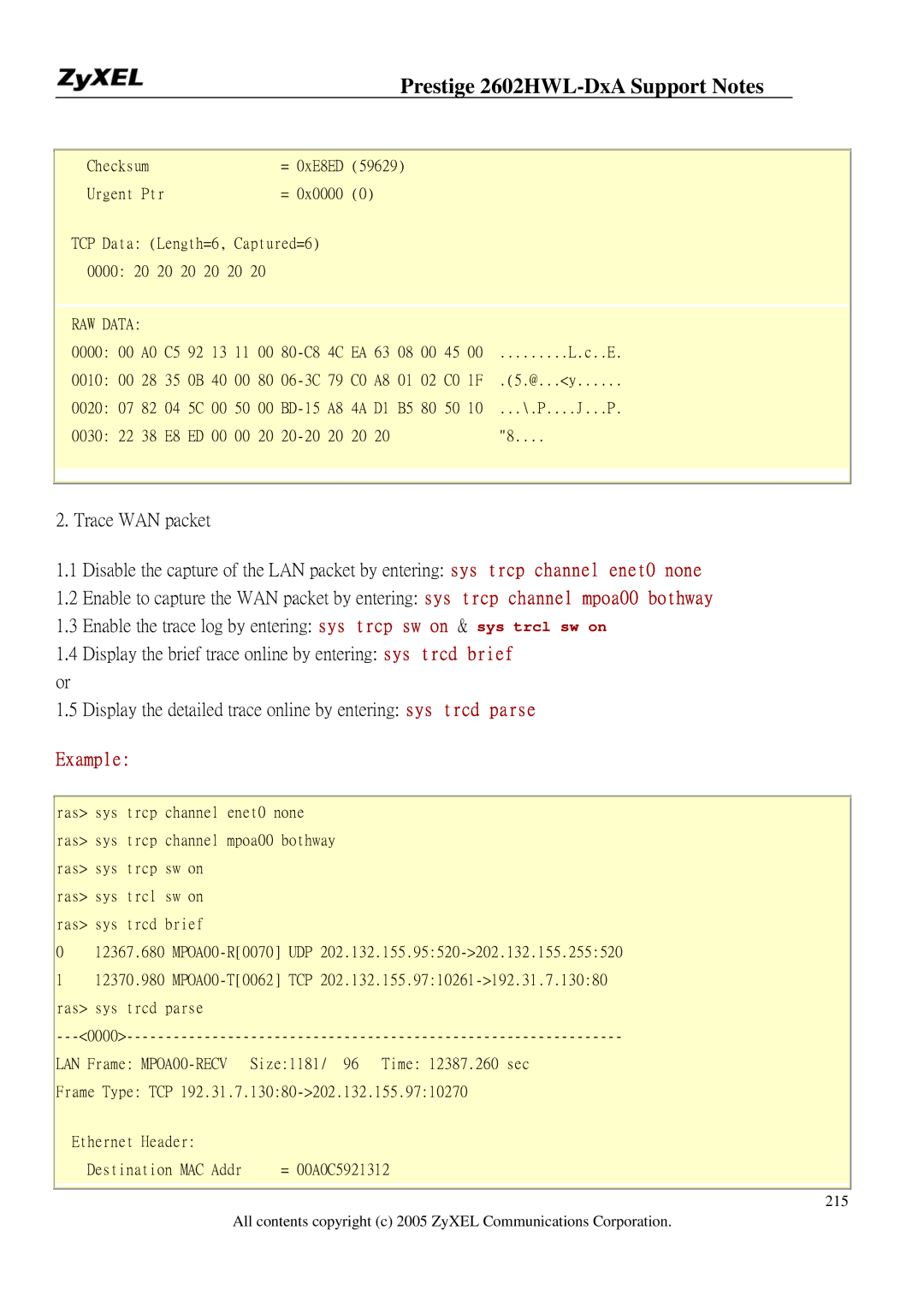 ZyXEL Communications 2602HWL-DXA manual @...y 