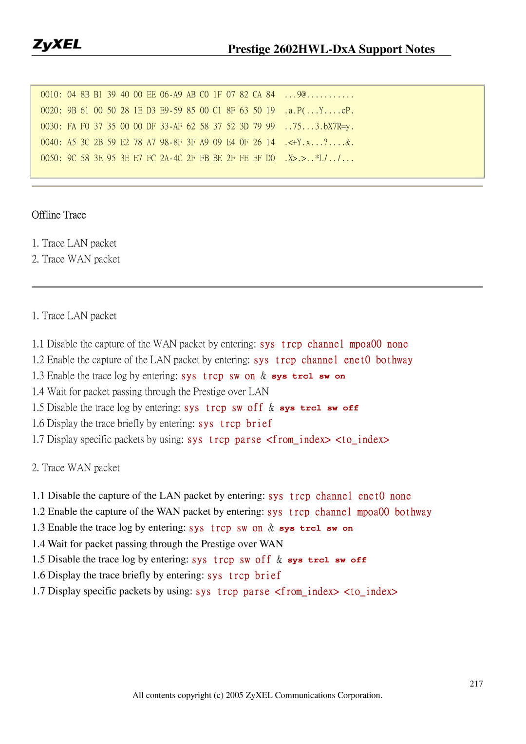 ZyXEL Communications 2602HWL-DXA manual 0020 9B 