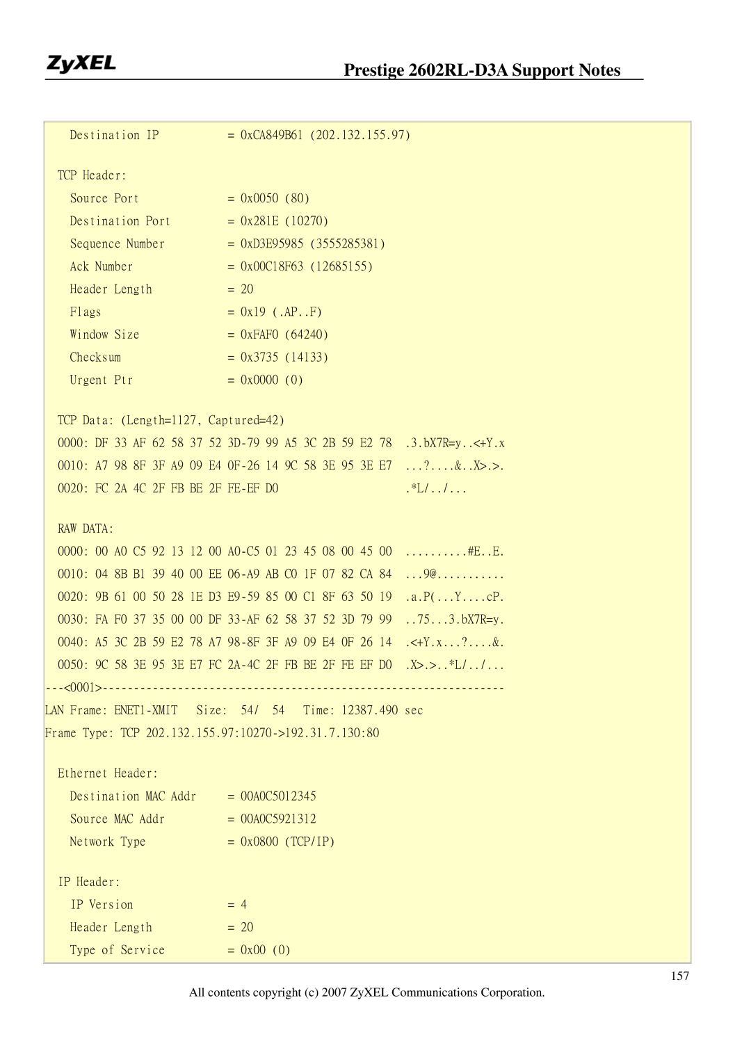 ZyXEL Communications manual Prestige 2602RL-D3A Support Notes 