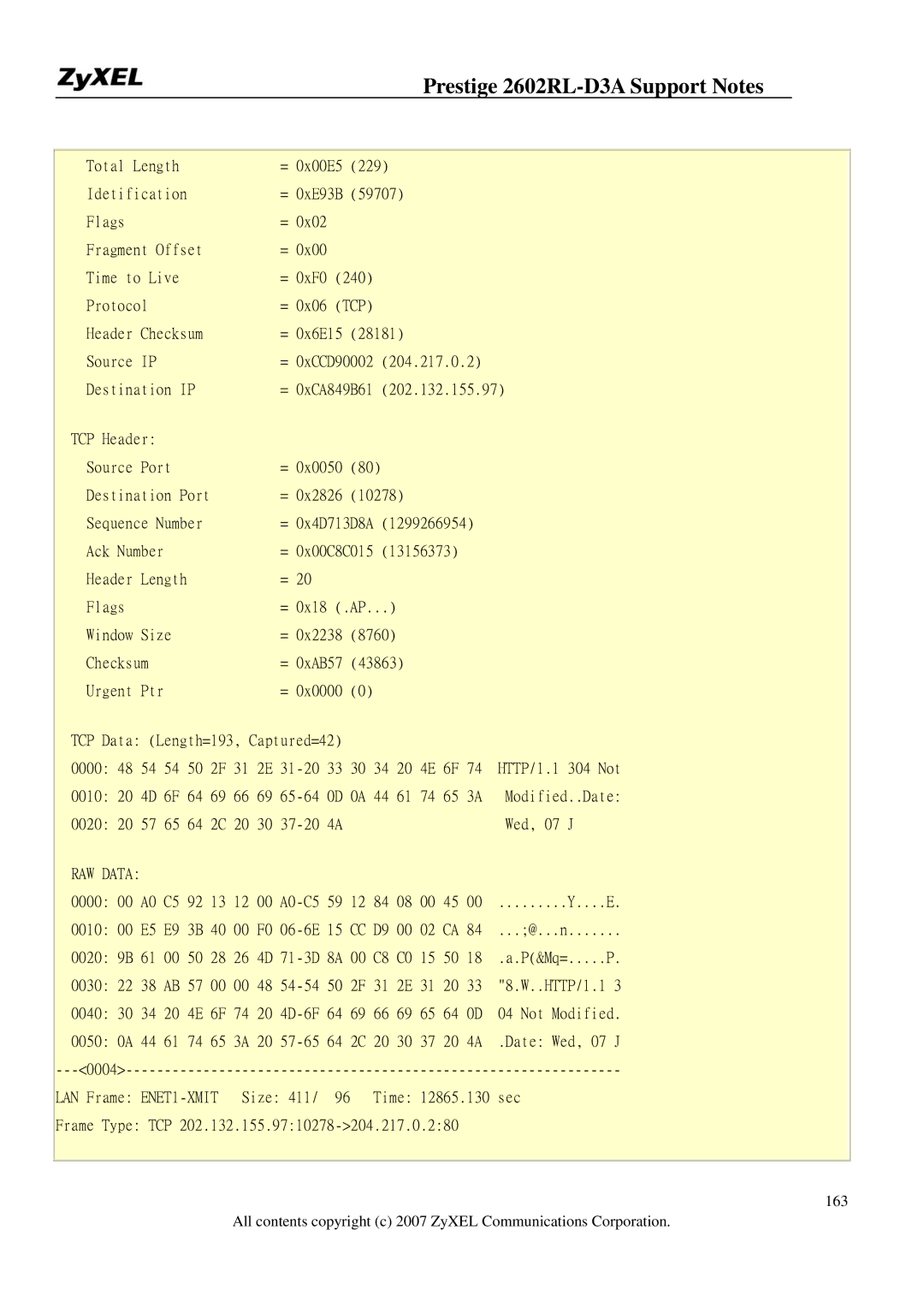 ZyXEL Communications 2602RL-D3A manual 163 