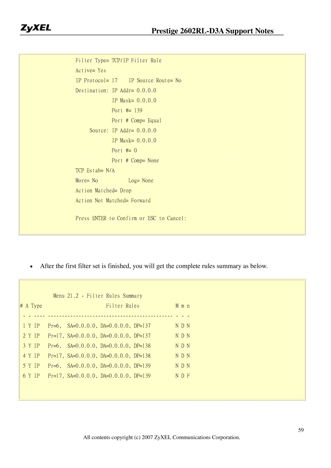 ZyXEL Communications manual Prestige 2602RL-D3A Support Notes 