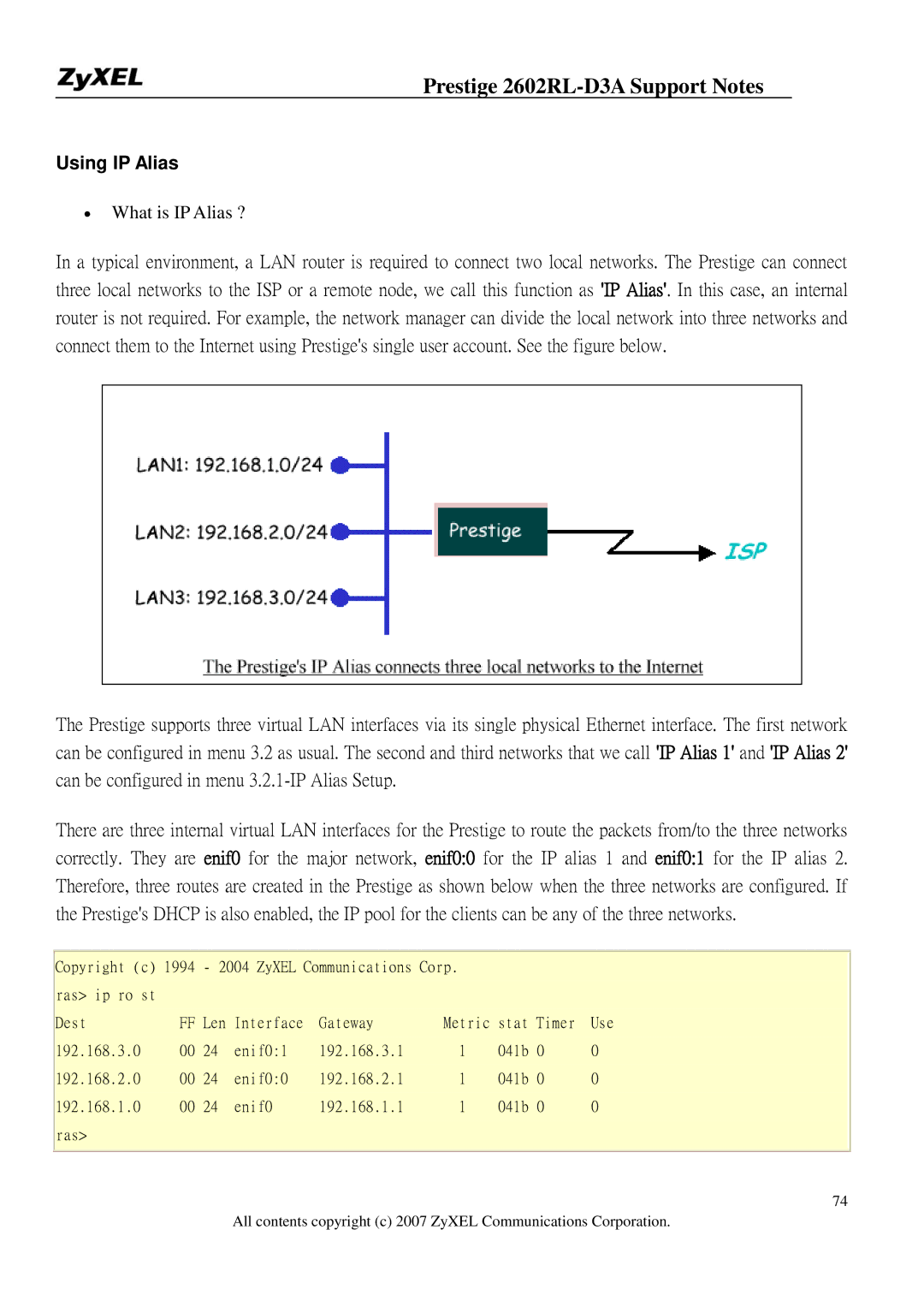 ZyXEL Communications 2602RL-D3A manual Using IP Alias, ∙ What is IP Alias ? 