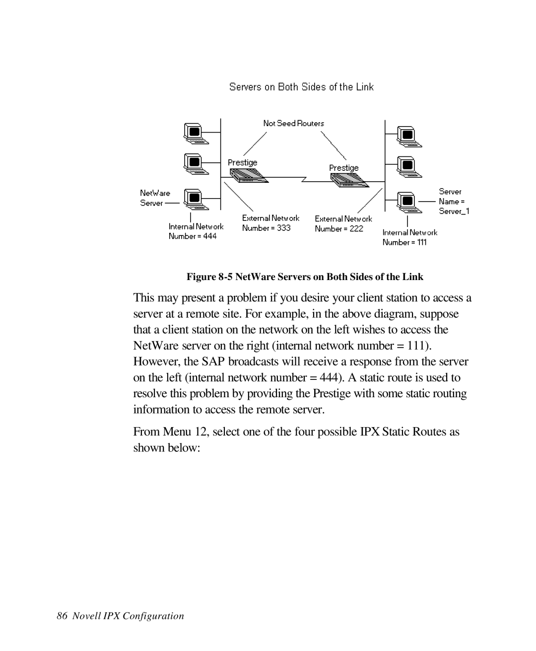 ZyXEL Communications 28641 user manual NetWare Servers on Both Sides of the Link 