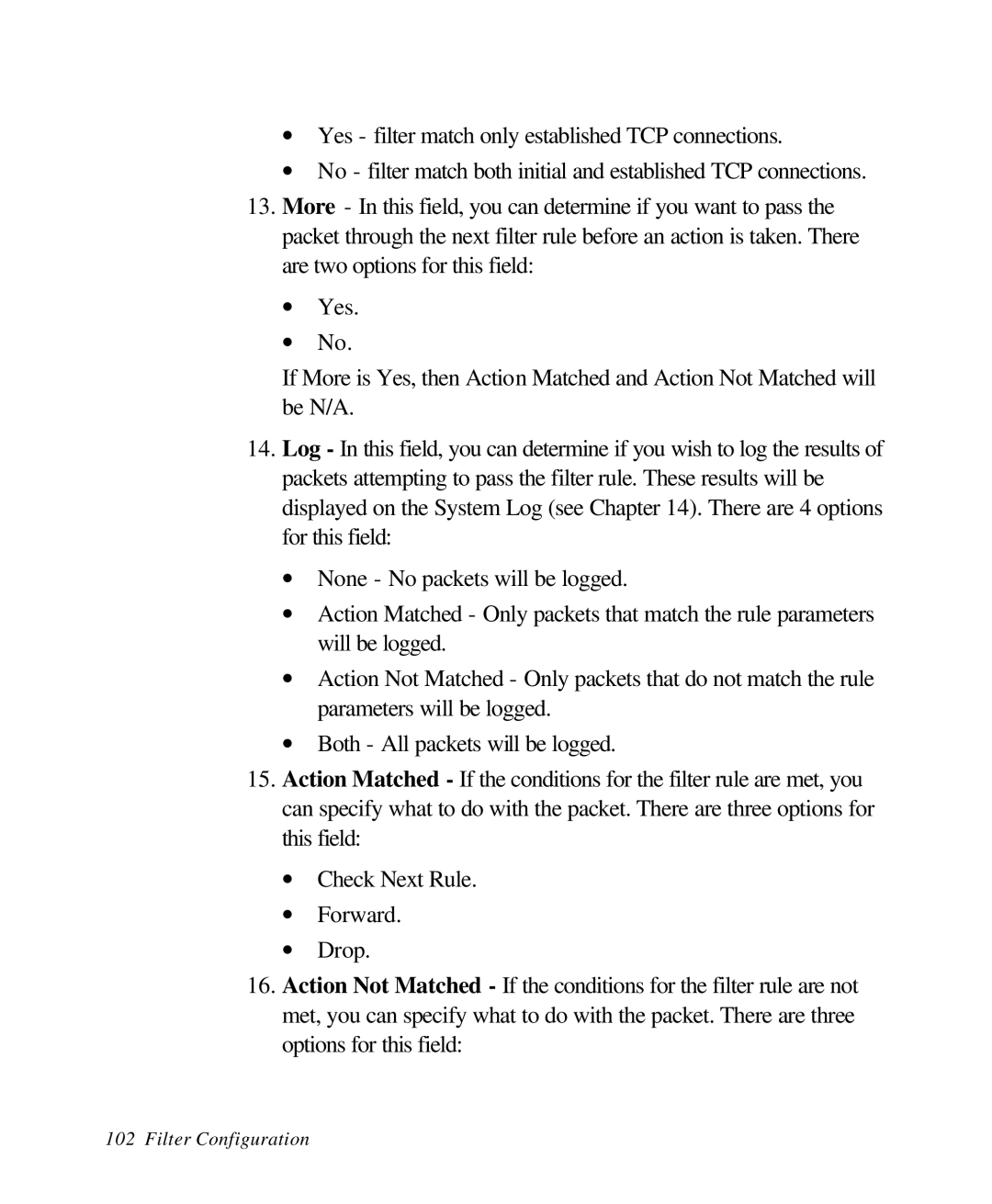 ZyXEL Communications 28641 user manual Filter Configuration 