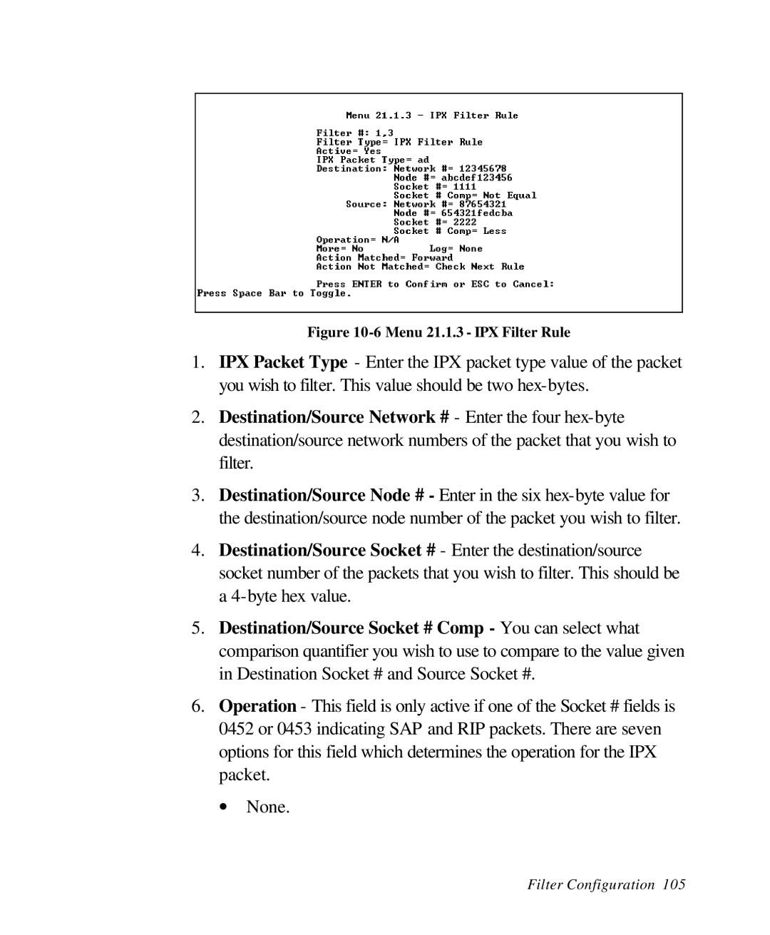 ZyXEL Communications 28641 user manual Menu 21.1.3 IPX Filter Rule 