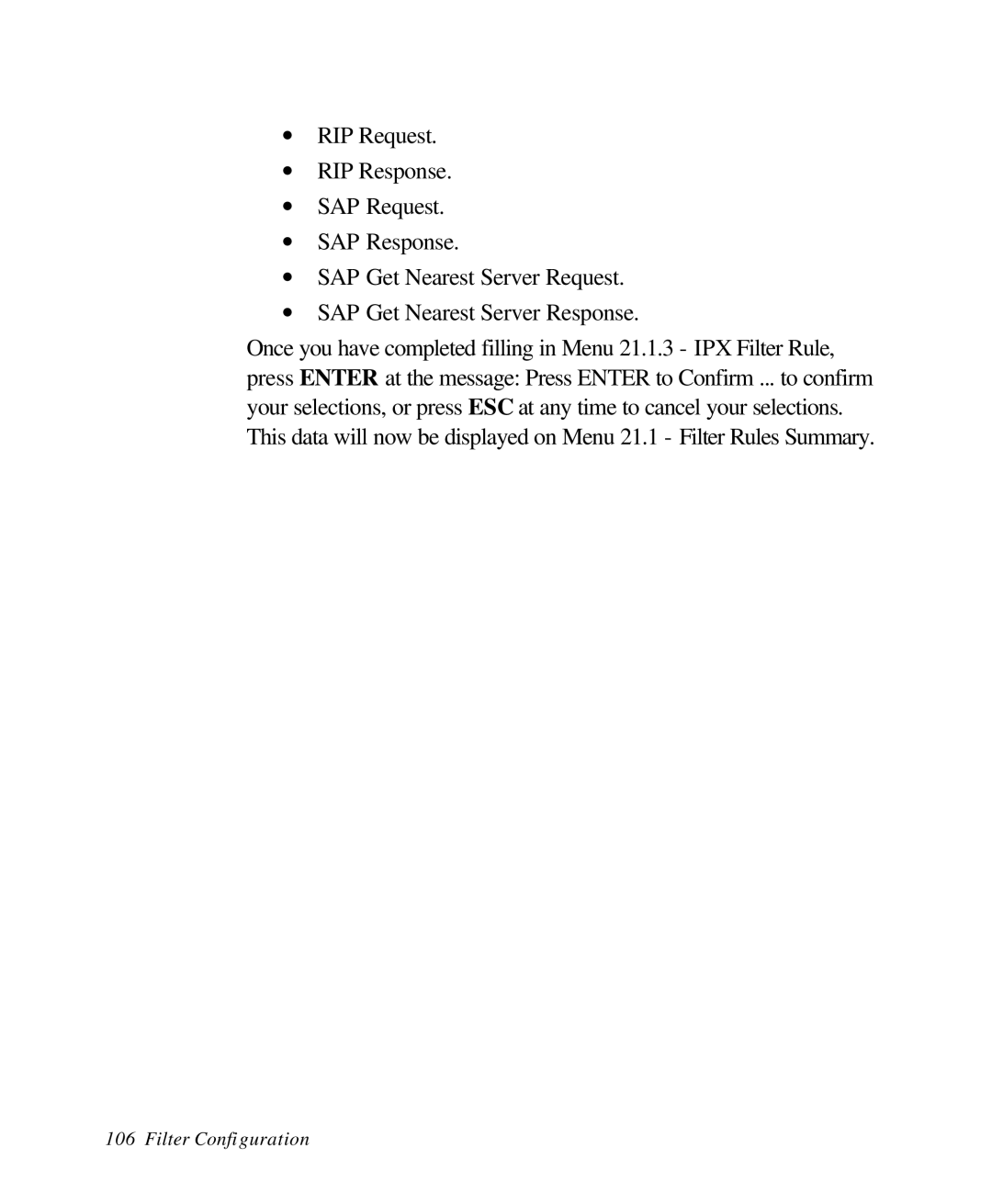 ZyXEL Communications 28641 user manual Filter Configuration 