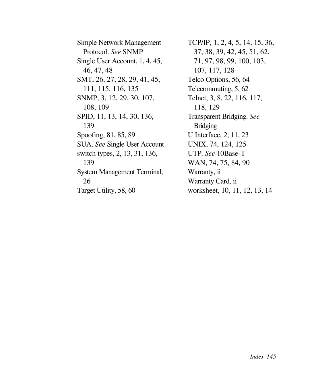 ZyXEL Communications 28641 user manual Index 