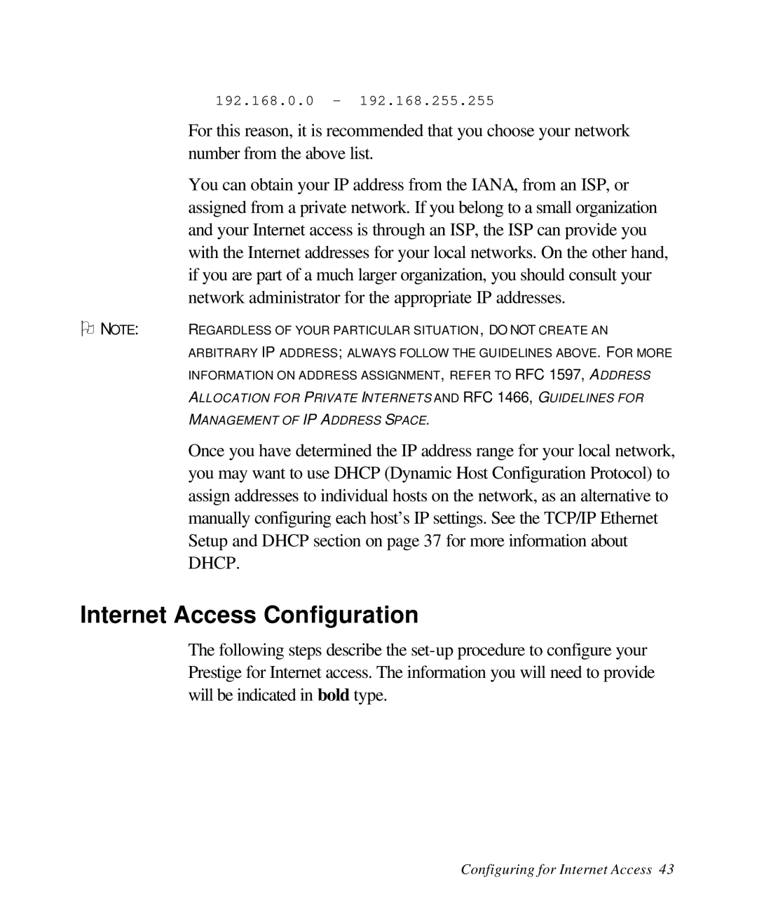 ZyXEL Communications 28641 user manual Internet Access Configuration 