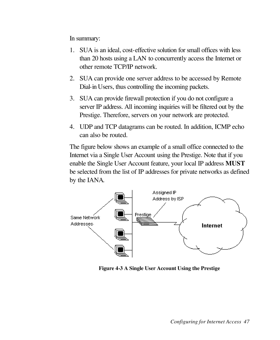 ZyXEL Communications 28641 user manual A Single User Account Using the Prestige 