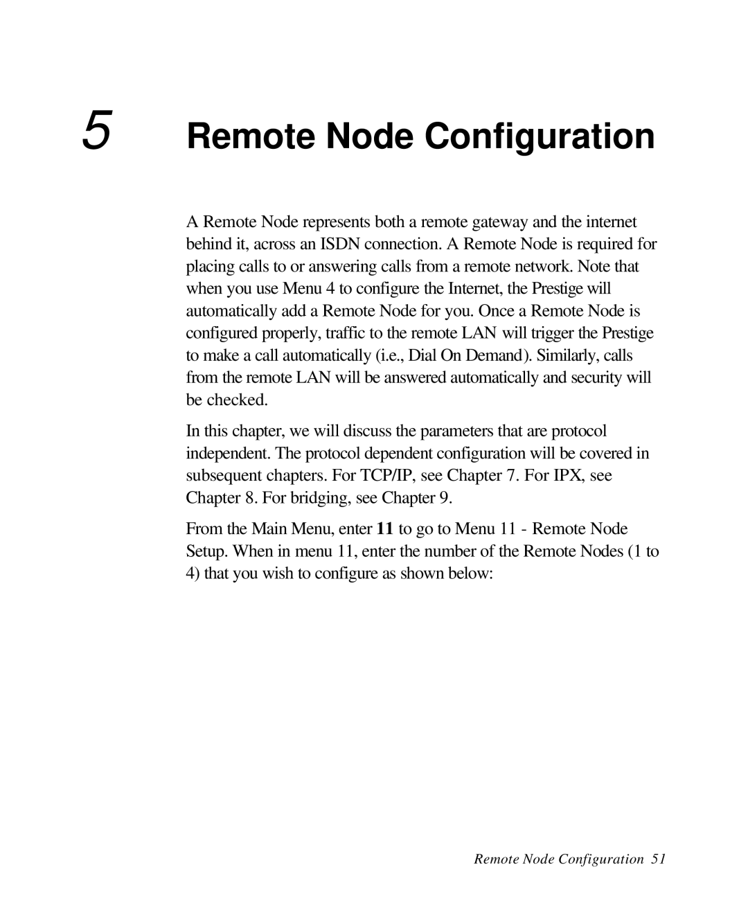 ZyXEL Communications 28641 user manual Remote Node Configuration 