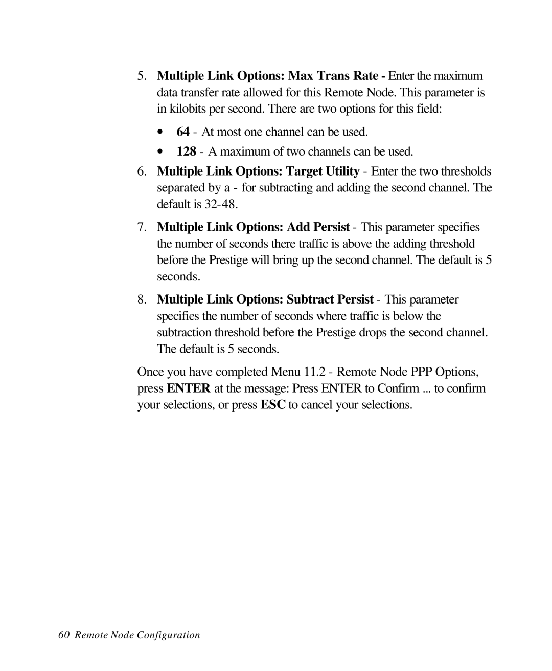 ZyXEL Communications 28641 user manual Remote Node Configuration 