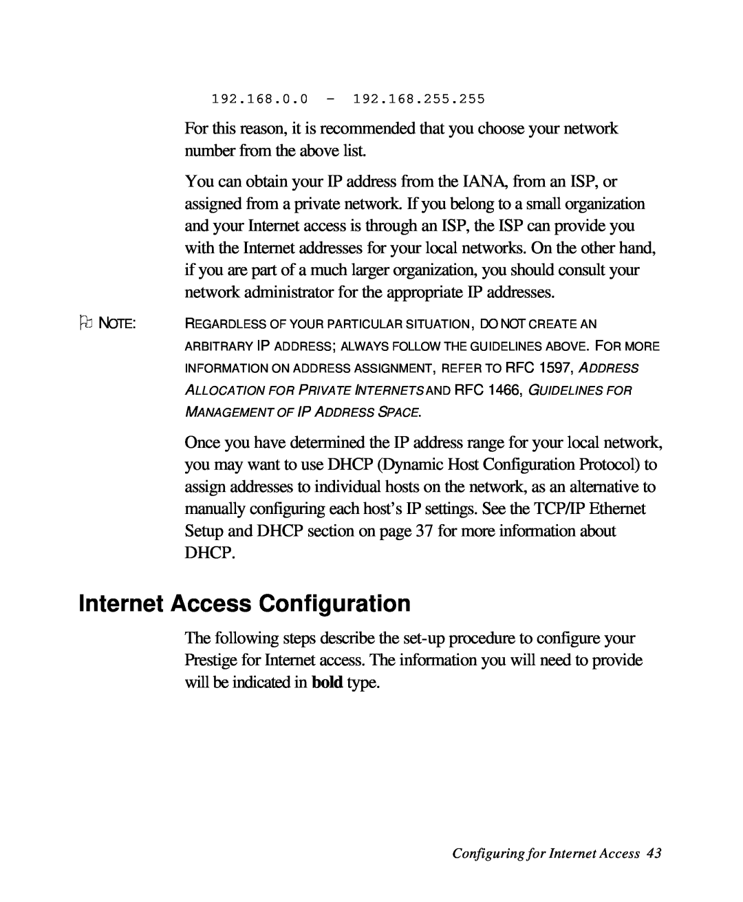 ZyXEL Communications 28641 user manual Internet Access Configuration 