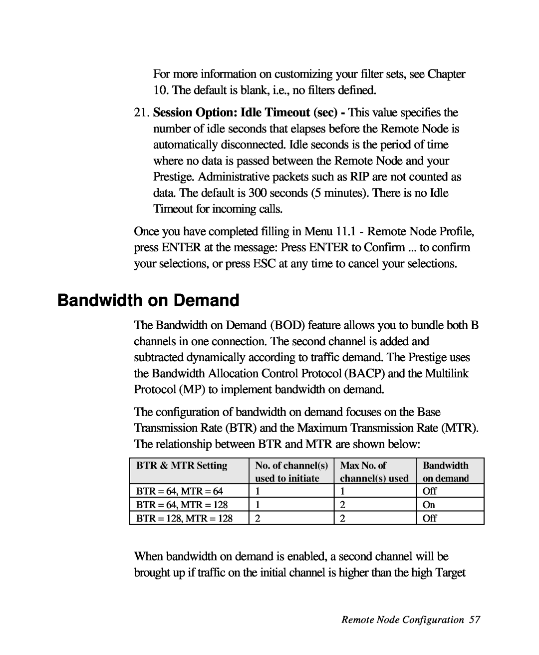 ZyXEL Communications 28641 user manual Bandwidth on Demand 