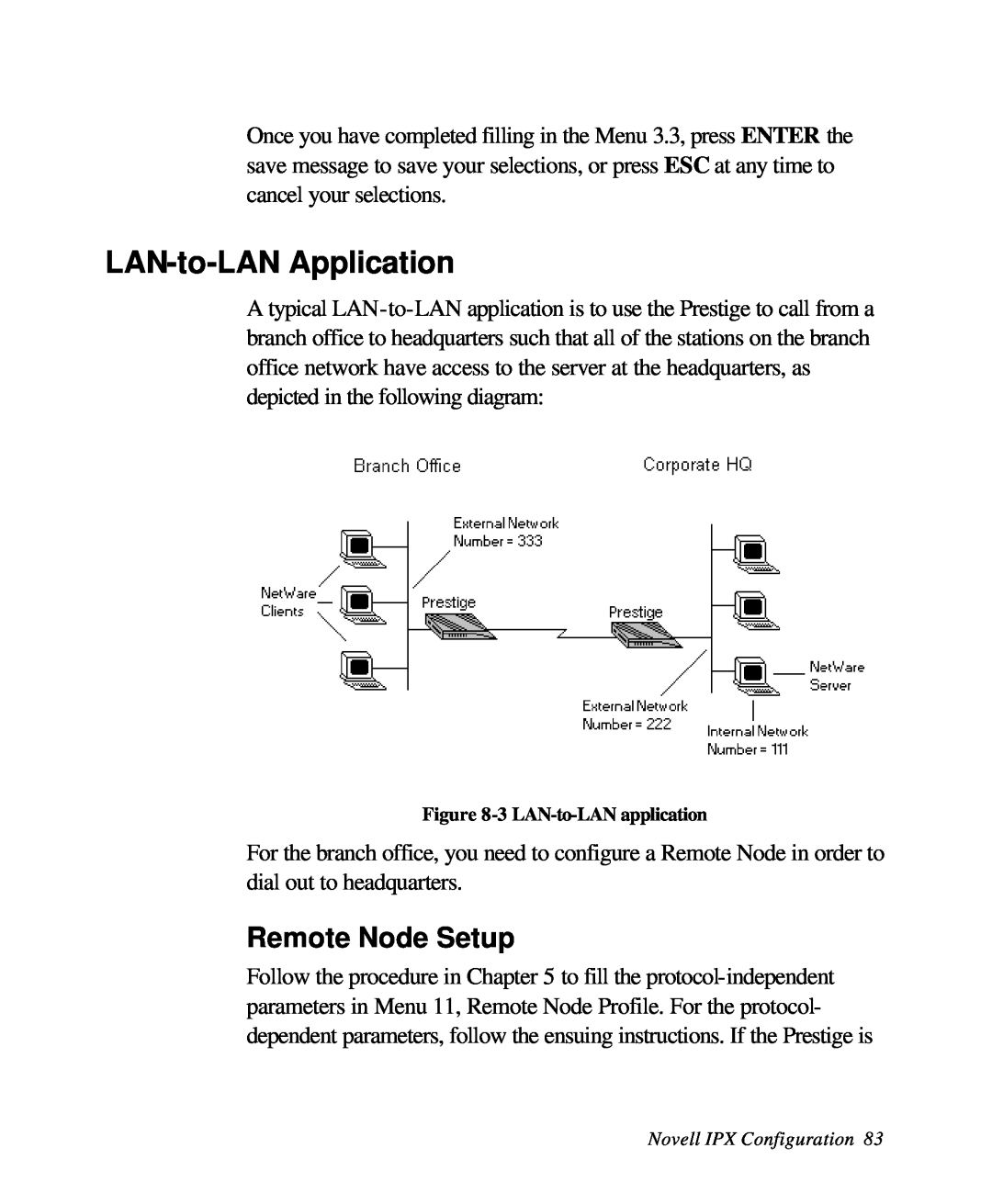 ZyXEL Communications 28641 user manual LAN-to-LAN Application, Remote Node Setup, 3 LAN-to-LAN application 