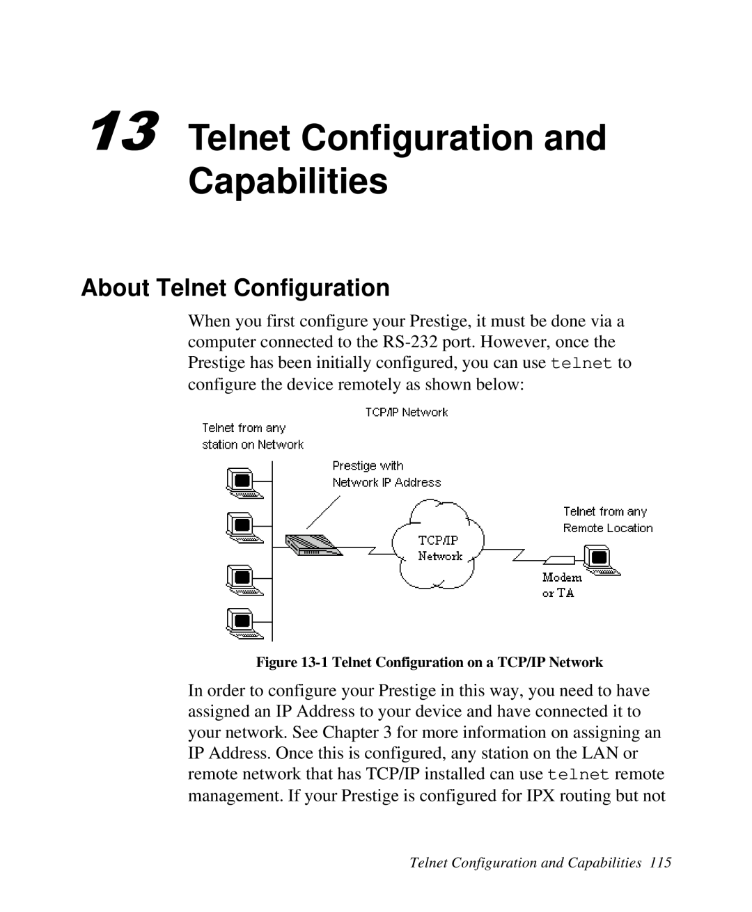 ZyXEL Communications 2864I user manual Telnet Configuration and Capabilities, About Telnet Configuration 