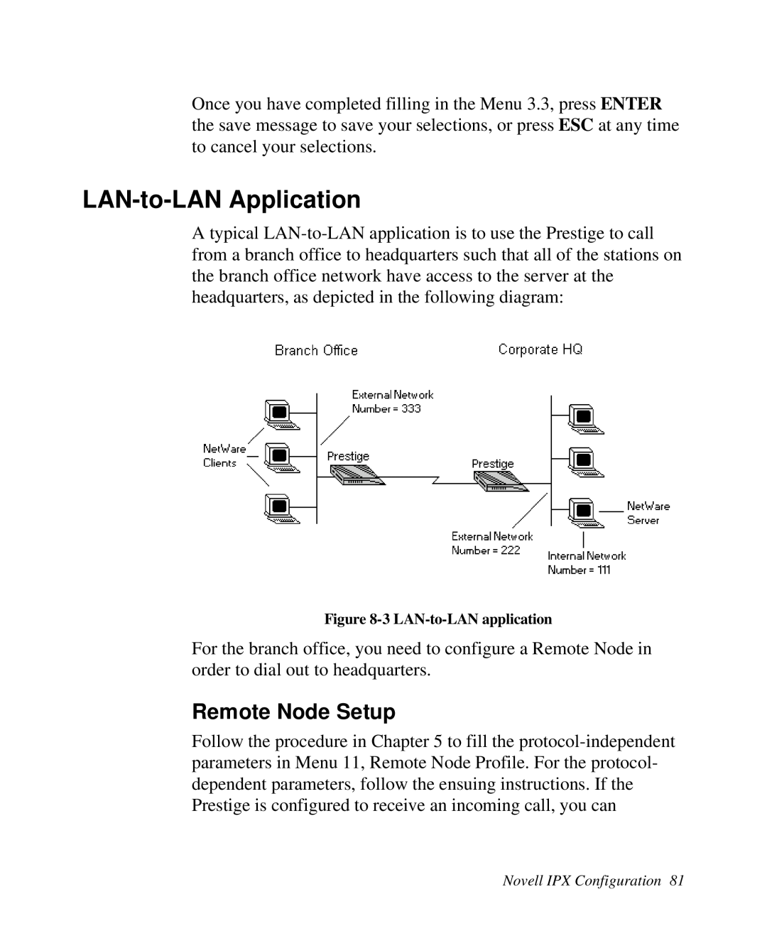 ZyXEL Communications 2864I user manual LAN-to-LAN Application, Remote Node Setup, 3 LAN-to-LAN application 