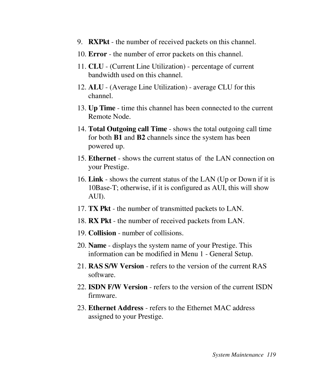 ZyXEL Communications 2864I user manual System Maintenance 