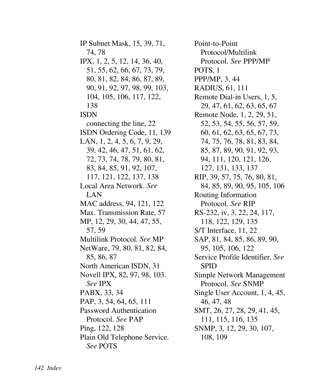 ZyXEL Communications 2864I user manual See IPX 