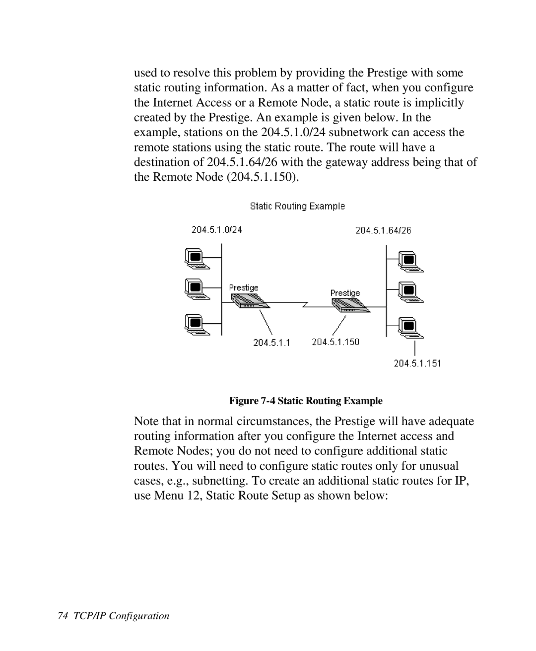 ZyXEL Communications 2864I user manual Static Routing Example 