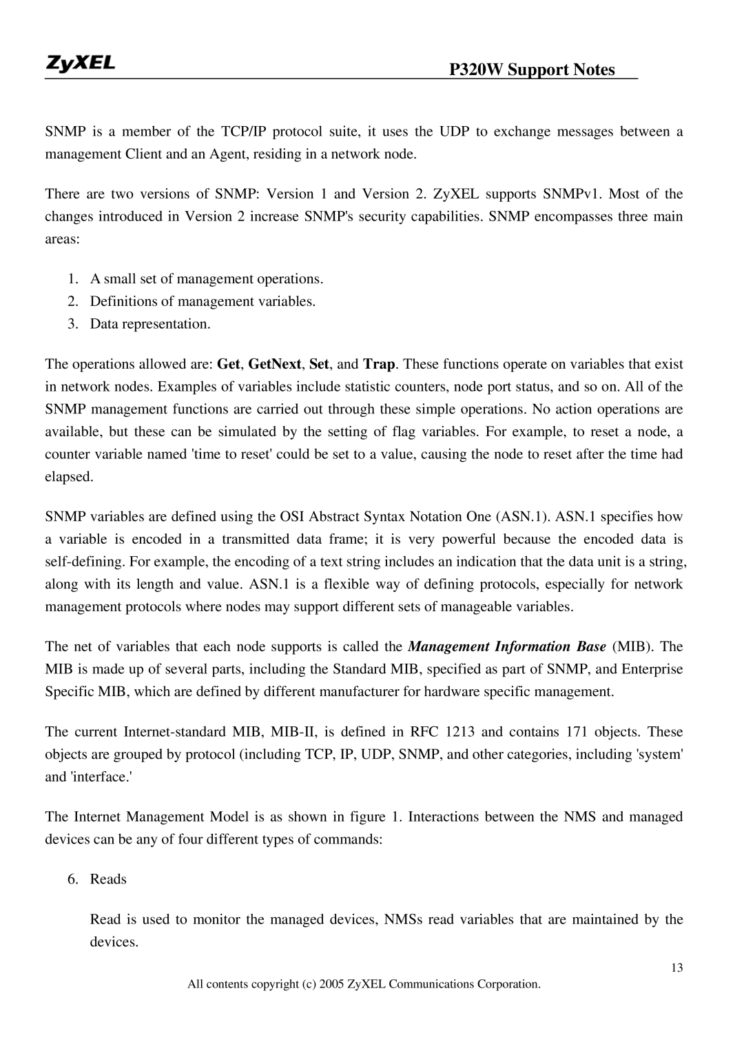 ZyXEL Communications manual P320W Support Notes 